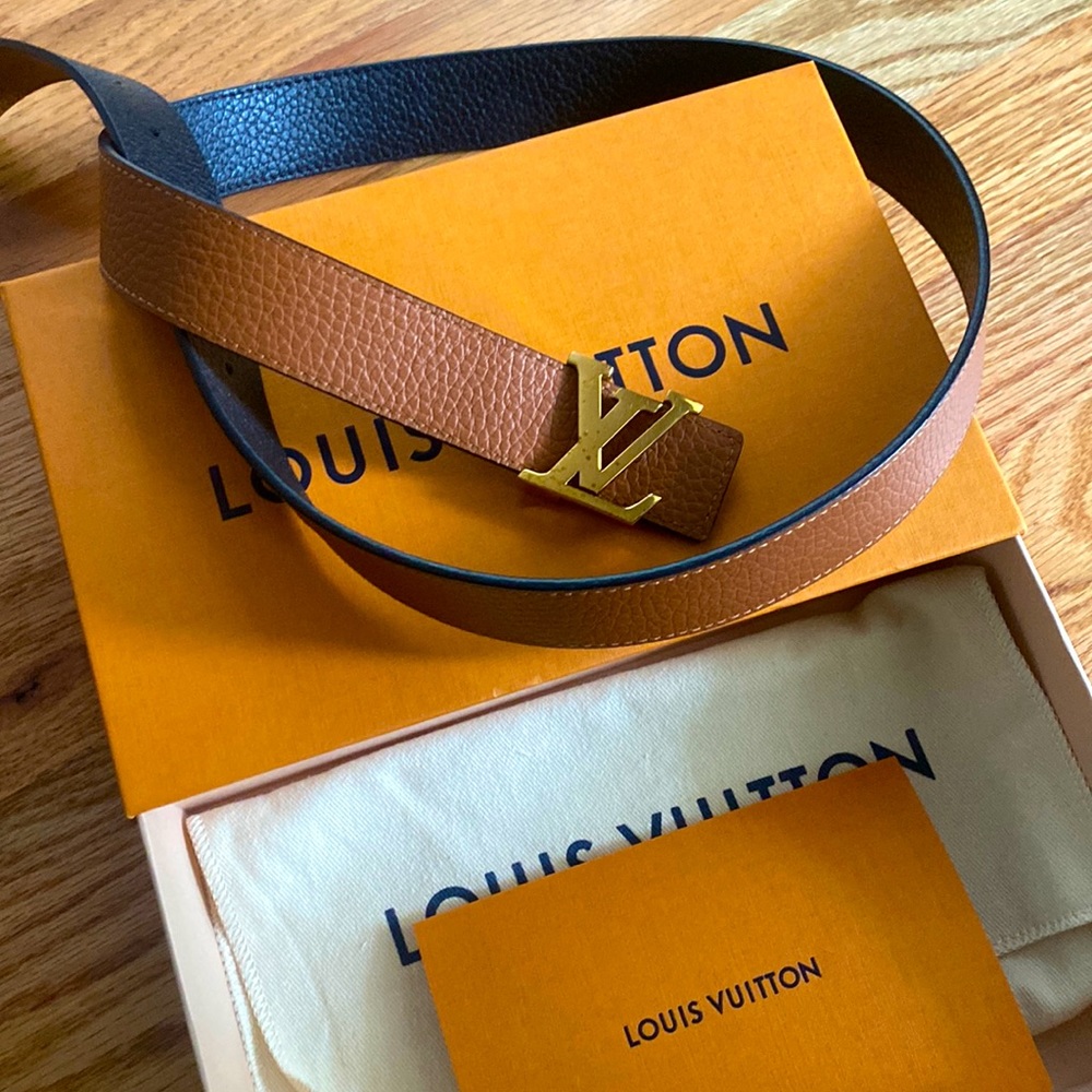 LV Louis Vuitton belt black/brown reversible